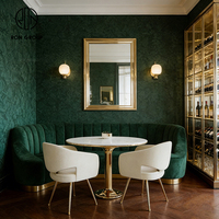Koffieshop ronde marmeren café- en restaurantstoelen met tafelsets, booth zitmeubilair, bank, zitbank