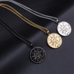 Collier vintage Wicca, pendentif tétragramme, Wahyeh, <span class=keywords><strong>pentagramme</strong></span> <span class=keywords><strong>de</strong></span> <span class=keywords><strong>Salomon</strong></span> bénit, amulette, bijoux en acier inoxydable - Product Image 2