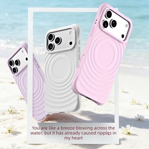 เคสโทรศัพท์มือถือซิลิโคนเหลวแบบแม่เหล็ก Fashion Ripple สำหรับ iPhone 17 13 Pro Max 14 15 16 Plus 17 Air ป้องกันด้านหลัง - Product Image 5