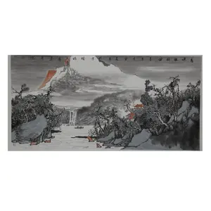 Pintura de paisagem emoldurada tradicional chinesa para decoração de paredes e casas
