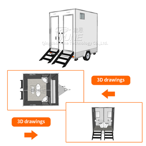 Remolque de Baño Portátil de Lujo con 2 Estaciones para Fiestas en el Jardín, Baño Móvil de Alta Calidad, Venta Directa de Fábrica - Product Image 3