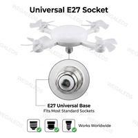 Kipas Angin Plafon Remote Control E27 21W Lampu LED 24W Desain Drone Kipas 4-Bilah Lipat 3CCT Dimmable 3-Kecepatan untuk dapur