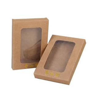 Boîte à savon en papier kraft brun pliable, écologique, prix d'usine, emballage personnalisé avec fenêtre transparente en PET - Product Image 1