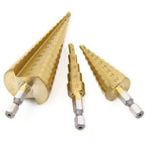 Mr <b>Drill</b> <b>Step</b> <b>Drill</b> Bit Set 4-12mm 4-20mm 4-32mm Hex Shank Titanium Plated For Metal Drilling Pagoda <b>Drill</b> Bit - Product Image 2