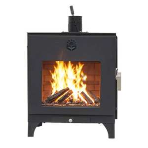 Estufa <span class=keywords><strong>de</strong></span> <span class=keywords><strong>Leña</strong></span> Hidrónica con Chimenea, Llama Real, Calefacción <span class=keywords><strong>de</strong></span> Agua Residencial, Calentador <span class=keywords><strong>de</strong></span> Hogar Eficiente - Product Image 5