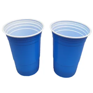 डिस्पोजेबल पार्टी पेय रस कप कस्टम रंग की प्लास्टिक बियर पांग कप के लिए पार्टी