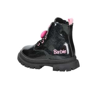 Stivali da combattimento per ragazze Barbie, scarpe per bambini con logo rosa glitterato nero - Product Image 3