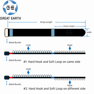 Có thể điều chỉnh móc và vòng lặp dây đeo ốc vít Băng Cứng móc và vòng lặp mềm trên mặt khác nhau tùy chỉnh Cáp Tie với kim loại khóa - Product Image 6