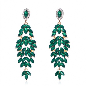 Pendientes de Borla con Cristales y Marquise, Estilo Elegante para Mujer, Aleación de Zinc y Diamantes de Imitación, para Novia, Boda, Banquete, en Existencia - Product Image 1