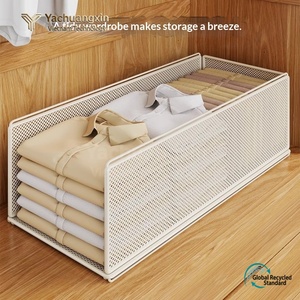 Mesh Storage <b>Basket</b> Rectangle 97cm x 40cm x 34cm <b>Stackable</b> Open Top Clothing Organizer Floor Standing Minimalist Design - Product Image 2