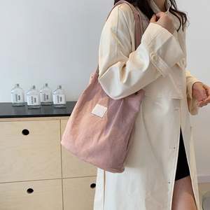 Bolsa de Mano Personalizada de Lona y Pana con Asa de Hombro para Mujer, Bolso de Cordón con Bolsillo Interior para el Trabajo, la Playa, el Almuerzo, Viajes, Compras y Supermercado - Product Image 6