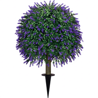 Huaien Hantu Künstlicher Buchsbaum-Lavendel-Baumkugel für den Außenbereich, Garten-Dekobaum, Simulations-Landschaftsbau