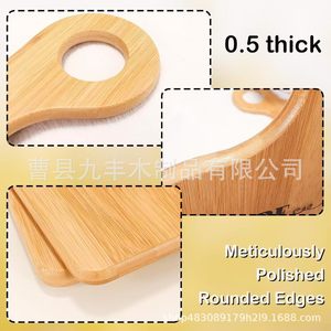 Jiufeng Bamboo Cutting Board Set 2-Piece With Handle For <b>Sister</b> <b>Gift</b> Solid Wood Cheese Board Rectangle Shape - Product Image 4