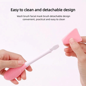 Brosse nettoyante visage 2-en-1 en silicone et applicateur de masque facial – Outil de spa - Product Image 4