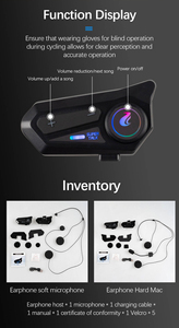 Motorcycle Wireless Headphones with Microphone Waterproof On-ear Helmet <strong>Headset</strong> for Motorbike Riders - Product Image 6