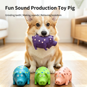 Juguete Masticable para Perros de Látex Natural con Sonido, Diseño de Cerdo con Manchas, Interactivo, para la Dentición, el Entrenamiento y el Alivio del Aburrimiento - Product Image 5