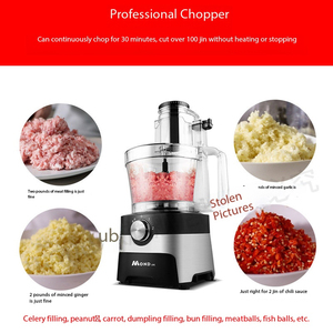 Mond.uk Picadora de <span class=keywords><strong>Carne</strong></span> Comercial de 600W, Procesador de Alimentos, Rebanadora, Trituradora Multifunción, Picadora de Jengibre y Ajo, 30 Minutos de Trabajo Continuo - Product Image 3