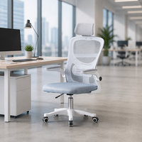 Chaise de bureau exécutive contemporaine en maille, pivotante, réglable en hauteur, avec dossier haut, pour la maison et le bureau (vente en gros)
