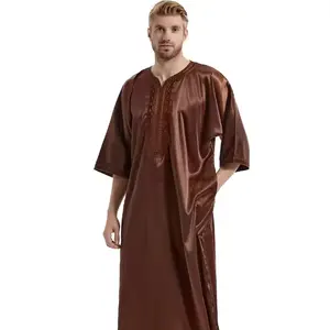 批发Jubba男士阿拉伯thobe摩洛哥穆斯林男子祈祷阿拉伯Abaya长袍thobees伊斯兰服装
