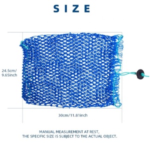 Sacs à appâts en filet pliables, sacs à appâts de pêche, boîte à appâts en caoutchouc pour homard, crevettes, crabes, équipement et accessoires de pêche - Product Image 2