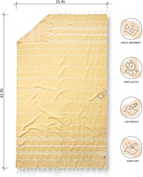 Serviette de plage de luxe personnalisée 100% coton, extra large, turque, avec pompon