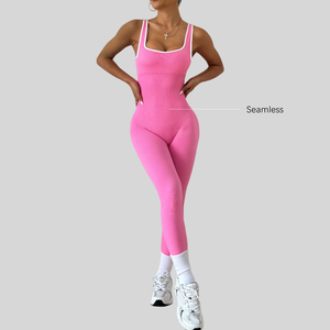 Bodysuit Deportivo Sin Costuras de Una Pieza al por Mayor con Pantalones Largos y Logo Personalizado para <span class=keywords><strong>Mujer</strong></span> para Entrenamiento en Gimnasio y Yoga - Product Image 2