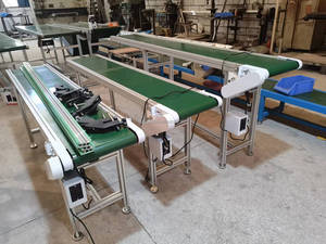 Harga Conveyor Belt 1m Ukuran Kecil Kecepatan Dapat Diatur Rangka Aluminium Conveyor PVC Kecil untuk Logistik dan Gudang Toko Makanan - Product Image 5