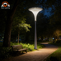 Lampadaire solaire en forme de feuille de Ginkgo - Éclairage paysager moderne pour quais urbains/chemins piétonniers
