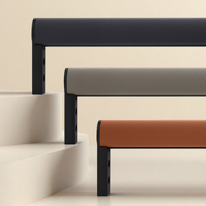 Tringle de penderie ovale en PVC grainé cuir, en alliage d'aluminium, avec texture cuir PU - Product Image 4