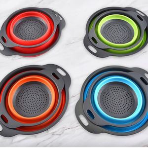Passoire pliable avec passoires pliables de forme ronde et carrée pour la cuisine avec poignées - Product Image 1