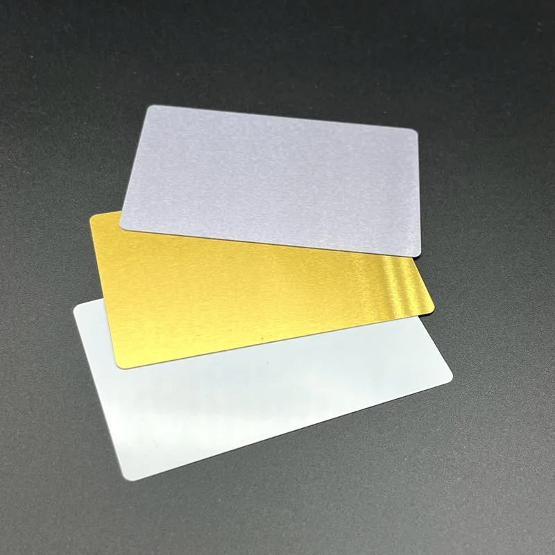 0,45mm Kreditkarten größe Aluminium ID Neues Design Benutzer definierte Logo-Visitenkarten Geschenk Wärme sublimation Visitenkarte rohlinge