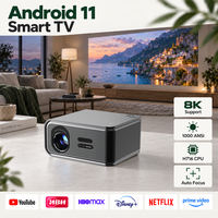 Projecteur MAXPG 300 pouces 4K Android Smart WiFi 1080P natif avec haut-parleurs intégrés, mise au point automatique, projecteur pour le camping en plein air