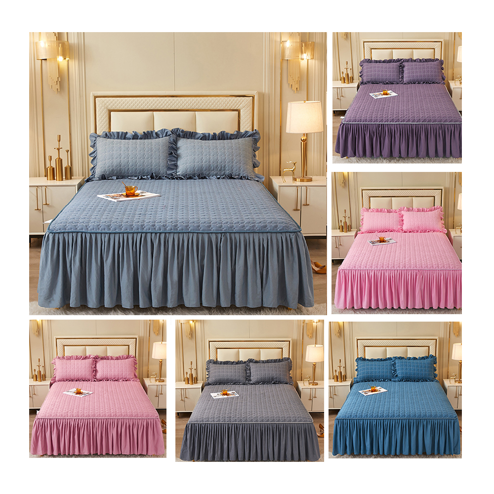 Wholesale High Quality King Size Adjustable Elastic Ruffled Bed Skirt