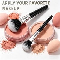 Ensemble de 14 pinceaux de maquillage de voyage en bois synthétique de qualité supérieure pour le visage, le fond de teint, le correcteur, le blush et les fards à paupières