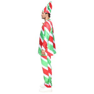 Disfraz de Duende Navideño Candy Cane para Adultos, Unisex, Traje para Fiesta Navideña, Material de Poliéster, Primavera 2025 - Product Image 3