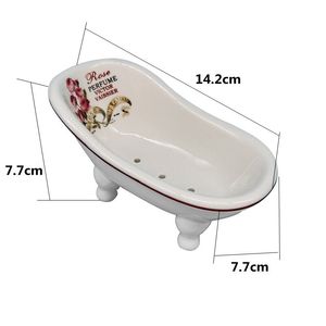 قدح سيراميك مزخرف البسيطة حوض على شكل صحن الصابون دش الحمام المطبخ استنزاف الصابون مربع - Product Image 2