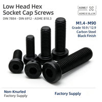 OEM/ODM DIN7984 DIN6912 ASME B18.3 Cl. Vis à tête hexagonale creuse 10.9 12.9 en acier au carbone noir avec filetage UNF, rondelles/écrous de fixation