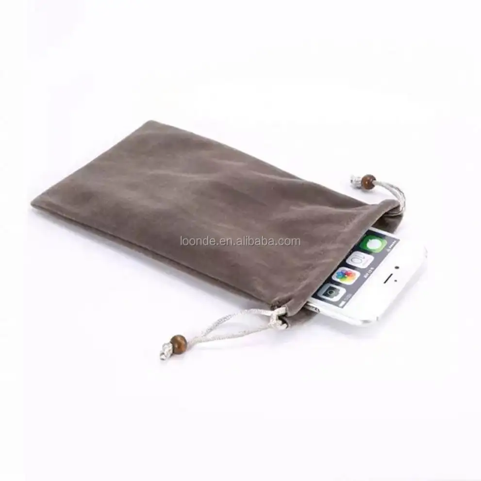 नए नरम मोबाइल फोन मखमली पाउच ड्रॉस्ट्रिंग बोरी बैग