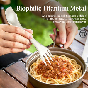 Fourchette-cuillère multifonctionnelle 3 en 1 en titane, couverts <span class=keywords><strong>de</strong></span> <span class=keywords><strong>camping</strong></span> imperméables, équipement <span class=keywords><strong>de</strong></span> survie tactique pour la randonnée en plein air - Product Image 4