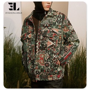 Larsur Tùy Chỉnh Nhà Máy Đau Khổ Cổ Điển Bohemian Dệt Jacquard Áo Khoác Người Đàn Ông Tấm Thảm Áo Khoác Unisex - Product Image 2