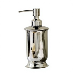 Distributeur de savon argenté de style classique, pour lavabo, présentoir de comptoir, durable et résistant à la rouille, ensembles de salle de bain, décoration moderne - Product Image 1
