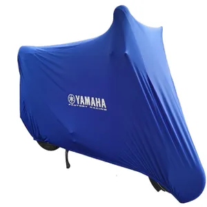 Custom Logo Blue Color Dust Proof Super Soft Fleece Lining Stretch Motorcycle Cover