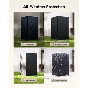 Outdoor <b>Refrigerator</b> Cover Waterproof Dustproof Upright <b>Mini</b> Fridge Protector Black 19.134D x 18.134W x 31.534H - Product Image 3