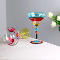Verre à Margarita Peint à la Main Unique, Gobelet à Martini Coloré, Verre à Vin Décoratif pour Bar, Club, Mariage, Fête
