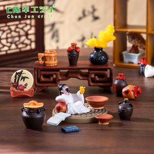 Miniatura di micro-paesaggio con simulazione di fiori di pesco rosso, accessori decorativi fai da te per casa delle bambole, strumenti per la vinificazione - Product Image 1