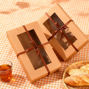 Boîte de conteneur à emporter en carton kraft brun personnalisé écologique durable restauration à emporter pour burger gâteau repas nourriture <span class=keywords><strong>pas</strong></span> <span class=keywords><strong>cher</strong></span> Logo - Product Image 3