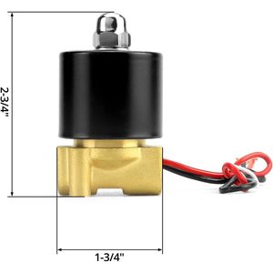 QWORK – électrovanne électrique en laiton 1/4 NPT, 12VDC, normalement fermée, pour eau, air, gaz, huile, carburant, paquet de 2 - Product Image 6