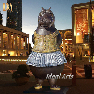 Estatua de <span class=keywords><strong>Hipopótamo</strong></span> Bailarín de Bronce a Tamaño Real Personalizada para Arte Público al Aire Libre - Product Image 2