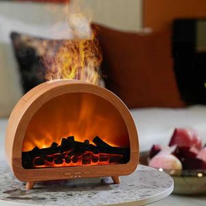 Nouveau Diffuseur d'Arômes Flamme de Cheminée, Humidificateur d'Air Intelligent Ultrasonique Coloré avec Télécommande, Humidificateur à Flamme Semi-circulaire - Product Image 1