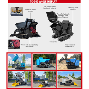 Mini-dumper chenillé tout-terrain à transmission hydraulique intégrale, capacité de charge de 500 kg, pour fermes, vergers et jardins, avec <span class=keywords><strong>moteur</strong></span> optimisé - Product Image 5